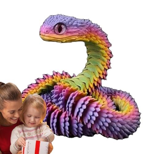 GkgWuxf 3D-gedrucktes Schlangenspielzeug,3D-gedruckte Tiere Schlange | 3D-Druck Schlange Haustier bewegliches Gelenk | Kreatives Spielzeug, Stressabbau-Spielzeug für Erwachsene, Halloween-Dekoration von GkgWuxf