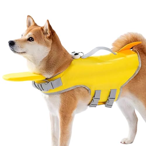 GkgWuxf Hunde-Schwimmweste, reflektierende Hunde-Schwimmweste - Sicherheitsbadeanzug für Hunde mit hohem Auftrieb und Schwimmkörper - Big Eyes Design, Schwimmanzug, schnell trocknende von GkgWuxf