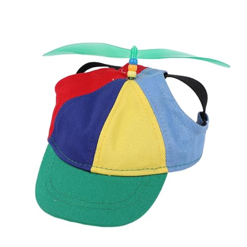 Haustier Propeller Mütze Propeller Mütze Bunte Propellermütze Lustige Propellerkappe Haustier Outdoor Sportmützen Mit Ohrlöchern Hubschraubermütze Propeller Cap Hubschrauber Kappe Für Kleine Hunde von GkgWuxf