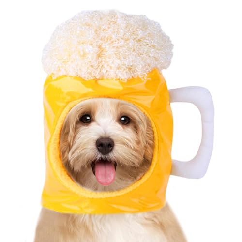 Gkumgwo Bier-Katzenhut, Bierbecher-Haustierkappen, atmungsaktiv, Haustierhut, Katzenkappen, Bierbecher-Form, große Hunde, bequem, Sonnenschutz im Freien von Gkumgwo