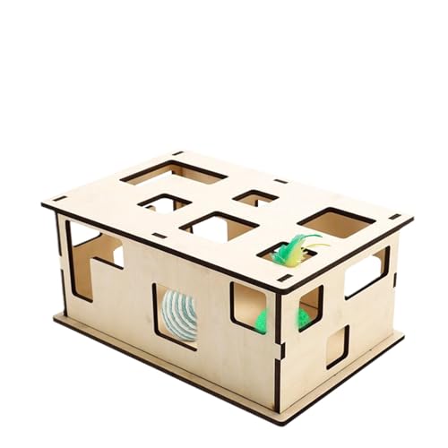 Gkumgwo Katzen-Labyrinth-Spielzeug, Katzen-Puzzle-Box,Abnehmbare Lernspielzeugkiste für Katzen, zum Schauen und Spielen | Katzenlabyrinth und Kratzbrett, interaktives Spaßspielzeug, REGT die von Gkumgwo
