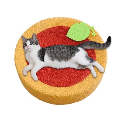 Gkumgwo Katzenkratzbett, Indoor Cat Round Pad Sisal Scratcher für Bodenschutz, Haustierzubehör zum Dehnen, Ausruhen, Schlafen, Spielen von Gkumgwo