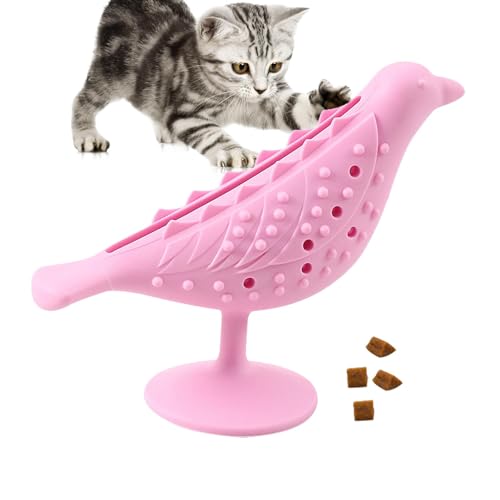 Gkumgwo Katzenminze-Spielzeug für Katzen, Vogelform, sicheres Kauspielzeug, Katzenkratzer, Saugnapf, Lebensmittelspender für Stressabbau von Gkumgwo