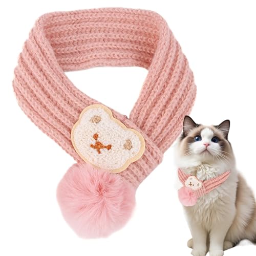 Gkumgwo Katzenschal für Haustiere – gestrickter Weihnachtsschal für Hunde, verstellbar, warm, für den Winter, mehrfarbig, Haustierkostüm, gehäkelt, Halswärmer, Haustierhalsband für kleine Hunde und von Gkumgwo