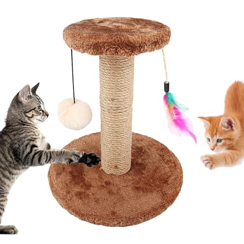 Gkumgwo Kratzbaum für Indoor-Katzen, robuste und dickere Sisal-Kratzbäume, sehr widerstandsfähig, Teppich-Kratzbaum, 27,7 cm Durchmesser, vertikaler Kratzbaum mit Ball und Feder von Gkumgwo