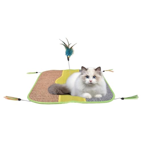 Gkumgwo Kratzbrett für Katzen, natürliches Sisal, horizontale Kratzmatte, Kratzteppich, multifunktionaler Bodenmöbelschutz mit Seil für Sofa und Zuhause von Gkumgwo