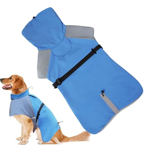 Gkumgwo Regenjacke für Hunde, verstellbar, wasserdicht, vollständige Abdeckung, leichte Regenbekleidung für mittelgroße und große Rassen von Gkumgwo