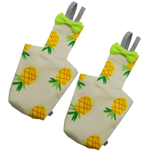 Gkumgwo Weiche Papageienwindel | Waschbare Windel für Papageienkleidung, 2 x weiche Packfütterungen, auslaufsichere Haustierbedarf, verstellbare Trainingswindel, Ananas-Print von Gkumgwo