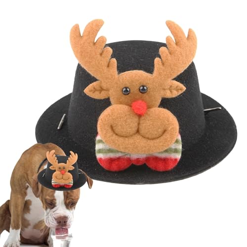 Gkumgwo Weihnachtsmütze für Haustiere, Weihnachtsmann-Elch-Design, Haustier-Kostüm, Hunde-Weihnachts-Kostüm, Katzen-Hund, Weihnachtsmannmütze, Cosplay, Verkleidungszubehör, bequem für den Winterurlaub von Gkumgwo