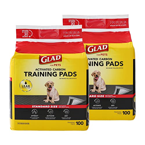 Glad for Pets Welpenunterlagen, 100 Stück, Schwarz, 2 Stück von Glad