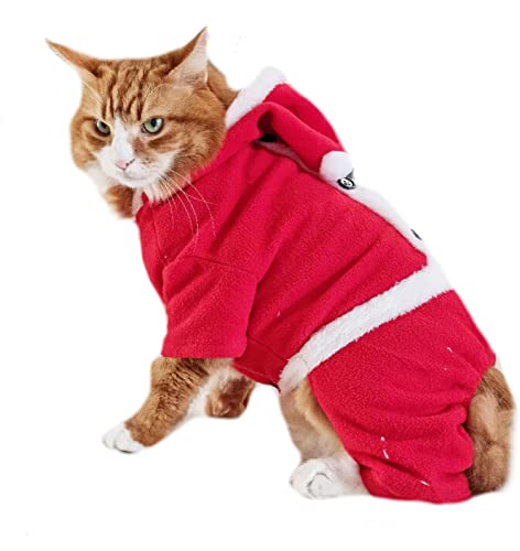 Glamour Girlz Hunde-Overall für kleine Hunde und Katzen, Weihnachtsmann-Motiv, Rot / Weiß, Größe L von Glamour Girlz