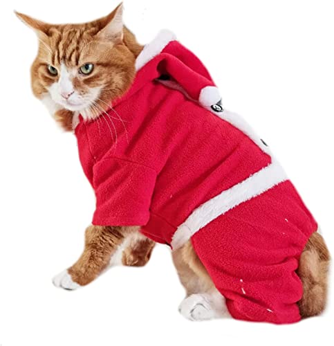 Glamour Girlz Hunde-Overall für kleine Hunde und Katzen, Weihnachtsmann-Motiv, Rot / Weiß, Größe S von Glamour Girlz