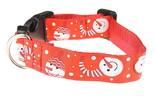 Glamour Girlz Hundehalsband mit Schneemann und Schneeflocke bedruckt, Nylon, verstellbar von Glamour Girlz