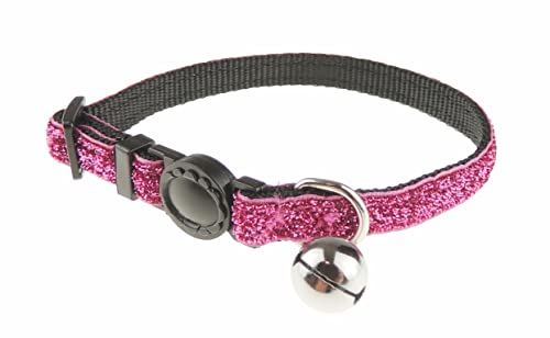 Glamour Girlz Katzenhalsband, verstellbar, glitzernd, Sicherheitsglocke, klein, Rosa von Glamour Girlz