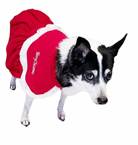 Glamour Girlz Wintermantel für kleine Hunde und Katzen, Weihnachtsmann-Motiv, Größe M, Rot / Weiß von Glamour Girlz