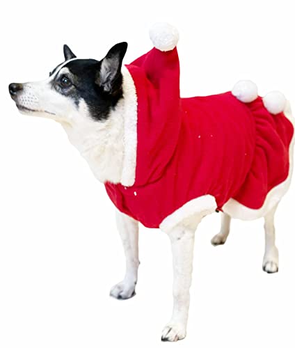 Glamour Girlz Wintermantel für kleine Hunde und Katzen, Weihnachtsmann-Motiv, Größe M, Rot / Weiß von Glamour Girlz