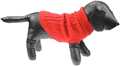 Süßer roter Strickpullover für kleine und mittelgroße Hunde, Welpen, Katzen, warm, Winter, Outdoor, Mädchen, Jungen, Kleidung, Jacke, Mantel, Kapuzenpullover, Sweatshirt, Weihnachten, von Glamour Girlz