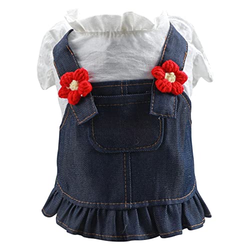 Glanhbnol Hundesommerkleid mit roter Blume für Outdoor-Sport, Jeans, Kostüme, Festivalröcke von Glanhbnol