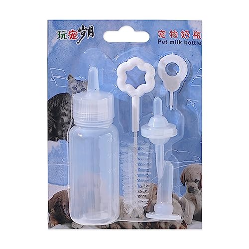 Glanhbnol Stillflaschen-Set für Haustiere, für Kätzchen, Welpen, Kleintiere, genaue Kalibrierlinie für klare Flasche, Milchflasche von Glanhbnol