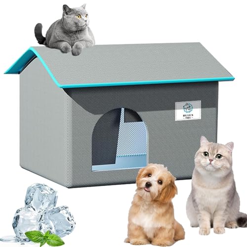 Das Kühlhaus for Katzen im Freien aus EPE-Baumwolle wurde entwickelt, um Ihr Haustier kühl zu halten und ist perfekt for heißes Wetter.(Grau,L (40 * 48 * 38)) von Glenmi