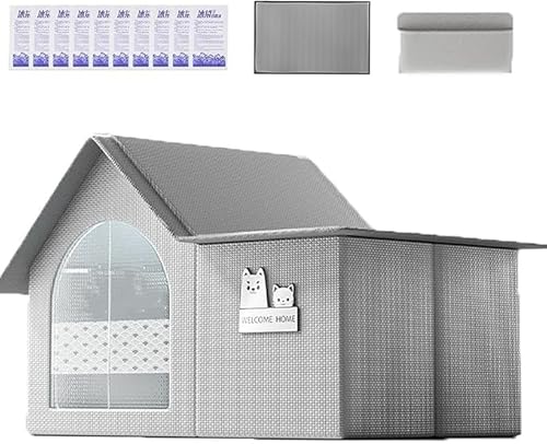 Katzen-Kältehaus mit kühlendem Design – sorgt for optimale Kühlung for Ihren Katzengefährten den ganzen Sommer lang(M(45 * 37 * 37)) von Glenmi