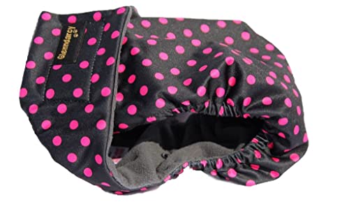 Glenndarcy Hundewindeln - OHNE SCHWANZLOCH - für z.B FRENCHIES und Bulldoggen - (Large Pants only, Black Pink Dot) von Glenndarcy