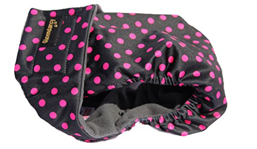 Glenndarcy Hundewindeln - OHNE SCHWANZLOCH - für z.B FRENCHIES und Bulldoggen - Black Pink Dots Large Pants only von Glenndarcy