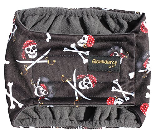 Glenndarcy Männlicher Hundewindeln - Urininkontinenz - (Large Band and 2 Washable Pads, Pirates) von Glenndarcy