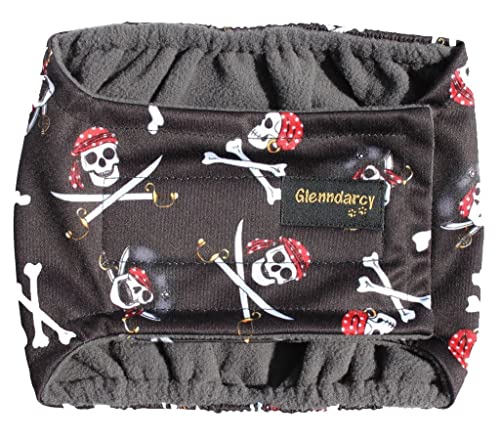 Glenndarcy Männlicher Hundewindeln - Urininkontinenz - (Medium Long Band and 2 Washable Pads, Pirates) von Glenndarcy