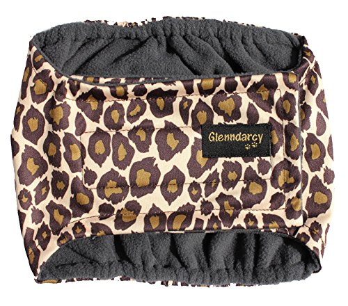 Glenndarcy Männlicher Hundewindeln - Urininkontinenz - (XS Long Band & 2 Washable Pads, Leopard) von Glenndarcy