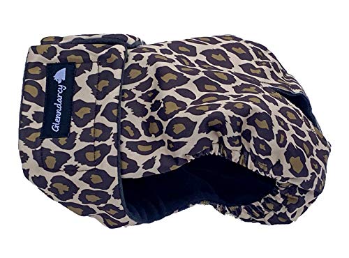 Glenndarcy Weibliche Hundewindeln - Wasserdichtes Stoff (Size Large Pants & 2 Washable Pads, Leopard) von Glenndarcy