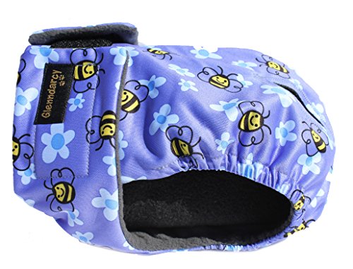 Glenndarcy Weibliche Hundewindeln - Wasserdichtes Stoff (Size XS Pants & 2 Washable Pads, Busy Bee) von Glenndarcy