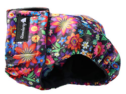 Glenndarcy Weibliche Hundewindeln - Wasserdichtes Stoff (Size XXL, Daisy) von Glenndarcy