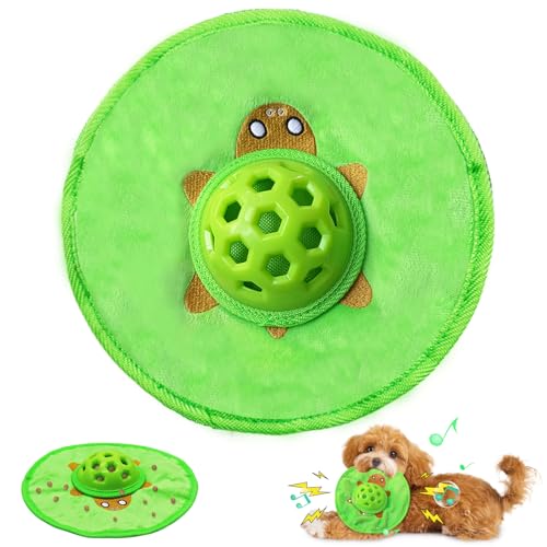 Quietschendes Frisbee Hundespielzeug, Interaktives Puzzle-Hundespielzeug mit langsamem Fressgerät, Cartoon, langlebiges Apportierspielzeug, Training, Kauspielzeug für Indoor- & Outdoor-Training, von Glirop