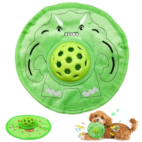 Quietschendes Frisbee Hundespielzeug, Interaktives Puzzle-Hundespielzeug mit langsamem Fressgerät, Cartoon, langlebiges Apportierspielzeug, Training, Kauspielzeug für Indoor- & Outdoor-Training, von Glirop