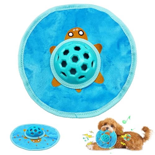 Quietschendes Frisbee-Hundespielzeug, interaktives Puzzle-Hundespielzeug mit langsamem Fressgerät, Cartoon, langlebiges Apportierspielzeug, Training, Kauspielzeug für Innen- und Außenbereich, von Glirop