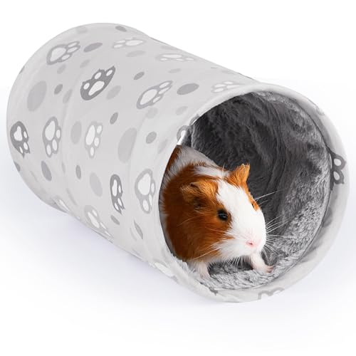 Glittme Meerschweinchentunnel, waschbar, Meerschweinchen-Versteck Tragbarer Kaninchentunnel, weicher Frettchentunnel zum Spielen, Ruhen von Meerschweinchen, Zubehör für Meerschweinchen, Igel, Hamster, von Glittme