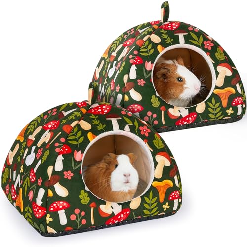 Glittme Meerschweinchenversteck 2 Stück Meerschweinchenbett mit weichen Pads, waschbares Meerschweinchenhaus mit rutschfester Unterseite, Kaninchenversteck für Meerschweinchen, Frettchen, Hamster, von Glittme