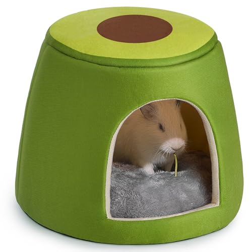 Glittme Meerschweinchenversteck 2 in 1 Meerschweinchenbett mit herausnehmbarem Pad, waschbares Hasenbett, faltbares Meerschweinchenzubehör für Meerschweinchenkäfige, Meerschweinchen, Hase, Hamster, von Glittme