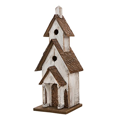 Glitzhome Rustikal Holz Barn Design Handbemalt Big Vogelhaus 52,5 cm L. 23.62" H von Glitzhome