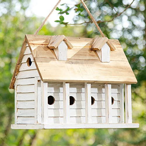 Glitzhome Vogelhaus zum Aufhängen, 36,2 cm, groß, Weiß von Glitzhome