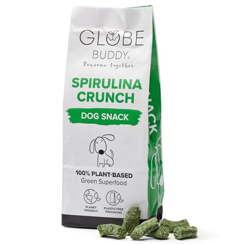 Globe Buddy Spirulina Crunch | Vegane Hundeleckerlis aus Spirulina & Gemüse | Die nachhaltige Wahl | Getreidefrei | Ohne künstliche Zusätze | 200 g von Globe Buddy