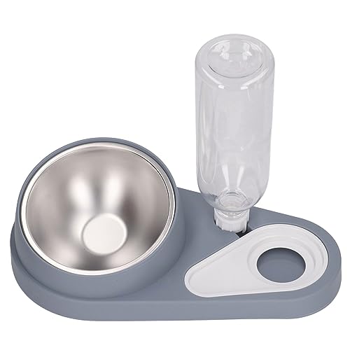 Glomora 2-In-1 Katzenfutter- Und Wassernapf-Set, Katzennäpfe Mit Ständer, Doppelte Hunde-Katzennäpfe, Automatische Trinkflasche Für Haustiere, Futter- Und Wasserspender Für Kleine von Glomora