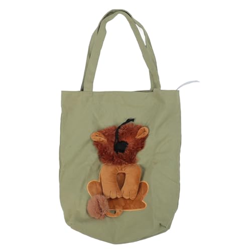 Glomora Atmungsaktive Canvas-Schultertasche für Haustiere, verstellbar, tragbar, niedliche Hunde- und Katzen-Tragetasche für Reisen, Camping (Large) von Glomora