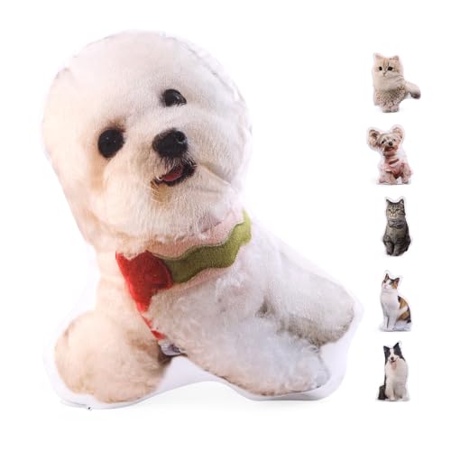 Glooraca Hundekissen, personalisierbar, Foto, Katzenkissen, individuelles Haustierkissen mit Bild, individuelles Geschenk für Männer und Frauen (20,3 cm) von Glooraca