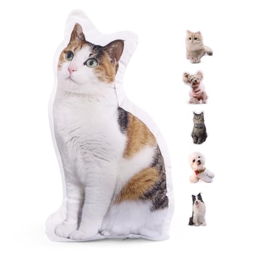 Glooraca Hundekissen, personalisierbar, Foto, Katzenkissen, individuelles Haustierkissen mit Bild, individuelles Geschenk für Männer und Frauen (55,9 cm) von Glooraca