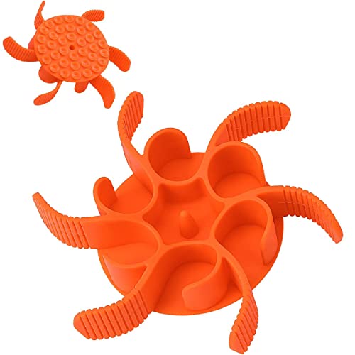 Hunde Slow Feeder, Hundenäpfe, Silikon Spirale Hundefutter Schalen einfügen Feeder zu verlangsamen Essen für große mittlere kleine Rasse Hunde (Orange) von Glorytame