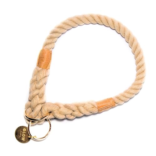 Handgefertigtes Ombre-Seilhalsband für mittelgroße und große Hunde (Khaki, L) von Glow Pups