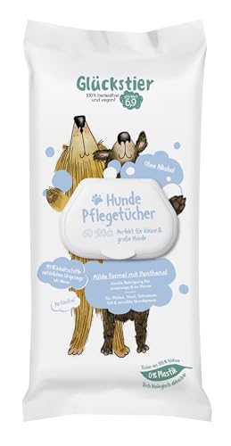 Glückstier Hundepflegetücher, perfekte Fellpflege für unterwegs (60 St.) von Glückstier