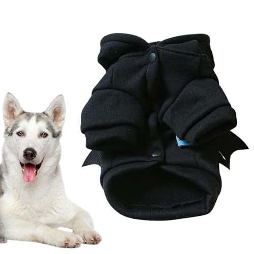 Halloween-Kostüme für Haustiere,Halloween-Hundekostüm,Schwarzes -Haustierkostüm, Hunde-Kapuzenpullover, Kleidung - Coole Kleidung für Halloween, Cosplay, Party, für kleine Hunde, Welpen und von Glugahrif